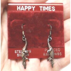 Articulated Alligator Earrings Happy Times Sterling Silver